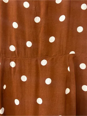 Lulu's Lush louicita rust brown polka dot surplice dress size medium thumbnail 13
