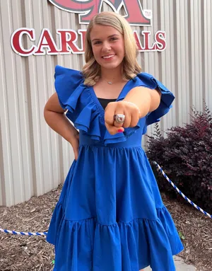 blue ruffle dress thumbnail 3