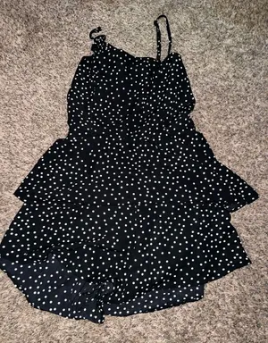 Black polka dot dress Size L thumbnail 1