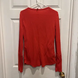 ZYIA Active Red Waffle Knit Henley Top Long Sleeve Thumbholes XL Active Thermal thumbnail 6