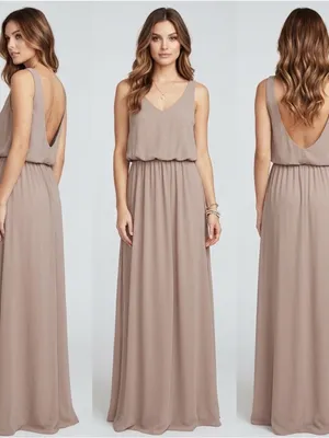 NEW Show Me Your MuMu Maxi DRESS SMALL beige OPEN BACK bridesmaid prom thumbnail 2
