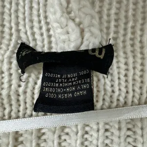 Madden NYC Womens Ruana Sweater OS Cream Open Front Fringe Cable Knit Poncho thumbnail 6