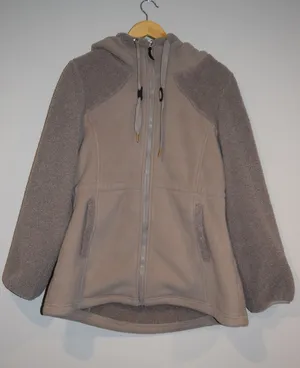 Kookaburra UGG Women's‎ Cozy Fleece Coat Hooded Zip Up Sherpa Trim Taupe Medium thumbnail 1