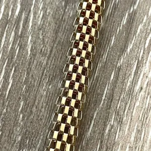Long gold tone thick chain necklace thumbnail 5