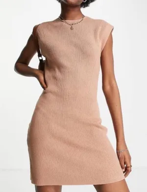 Abercrombie & Fitch Tan Knit Mini Dress NWT thumbnail 1