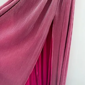 Bronx & Banco Sonny Strapless Cut Out High Slit Maxi Dress Gown in Metallic Rose thumbnail 6