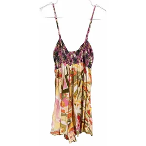 Free People‎ Rows of Flowers One-Piece Spaghetti Strap Romper Women's Size XS thumbnail 2