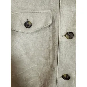 Banana Republic Stone Vegan Suede Overshirt Relaxed‎ Fit Shacket XL 790065-00 thumbnail 4