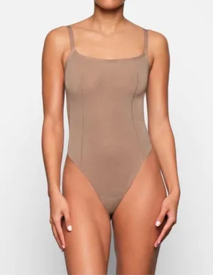 NEW Skims Sheer Sculpt Thong Bodysuit in Sienna Large thumbnail 1
