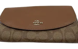 Coach Continental Flap Brown Signature Canvas Wallet thumbnail 1