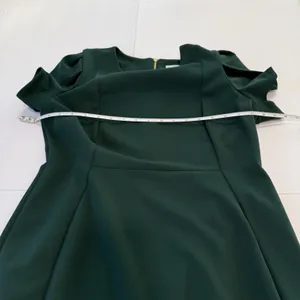 Calvin Klein Dark Green‎ Tulip Sleeve Stretch Crepe Sheath Dress Size 12 thumbnail 9