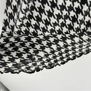 Passion Lilie Houndstooth Cotton Black White Ruffle Hem Mini Wrap Dress Size XL‎ thumbnail 6