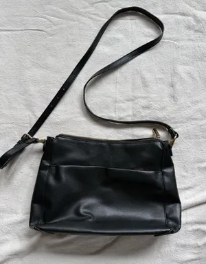 A New Day Black Pebbled Crossbody Bag with Adjustable Strap, practical, easy thumbnail 1