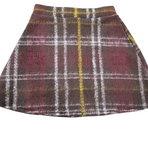 Zara Brown Brick Red Plaid Mini Skirt NWT Sz. SM Academia Fall Preppy Pull On thumbnail 3