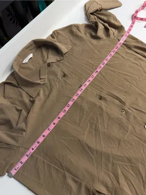 Commense oversized button down blouse small tan fall capsule minimalist Flawed thumbnail 6
