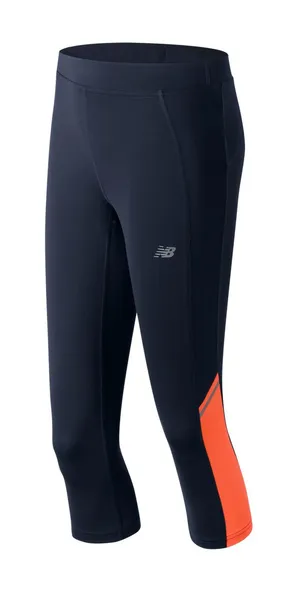 New Balance Black Coral Orange Capri Accelerate Tights Women's Size Small thumbnail 1