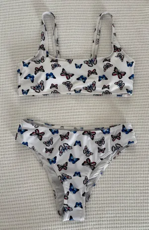 Butterfly Bikini Set White Size L thumbnail 1