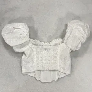 Wild Fable XXS White Eyelet Corset Top Puff Sleeve Cottagecore Coquette Summer thumbnail 3