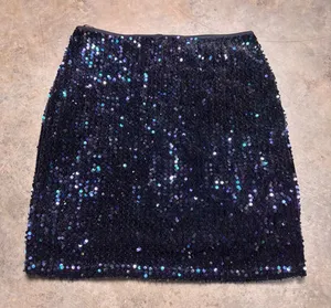 Molly Bracken Womens Small Black Purple Shimmery Sequins Mini Clubwear Skirt thumbnail 1