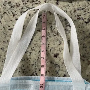 SRISE Mesh Beach Tote Bag Unisex Large Turquoise Blue Summer Vacation Pockets‎ thumbnail 7