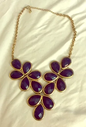 Blue and gold bib necklace thumbnail 1