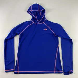 The North Face Hoodie Womens Medium Blue Running Performance Sweatshirt‎ Graphic thumbnail 1