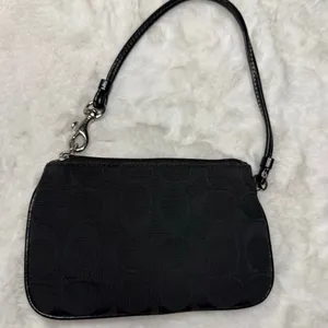 Coach Black Signature Canvas Wristlet thumbnail 2
