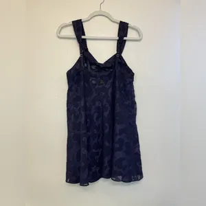 Victoria's Secret Vintage Y2K Babydoll Dark Blue Chemises Top with Bow Size S‎ thumbnail 11