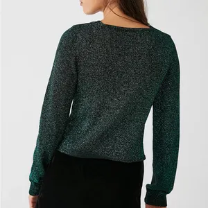 FREE PEOPLE Emmaline Metallic Green Cardigan Long‎ Sleeve Goth Dark Romantic XS thumbnail 5