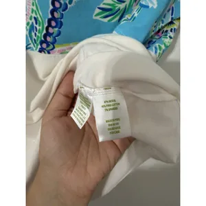 Lilly Pulitzer Womens Finn Crop Top Bermuda Blue Turtle Print Dolman Sleeve Med thumbnail 4