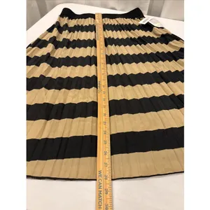 Lularoe -‎ Jill Skirt- Large- NWT- Tan and Black stripe Pleated Accordion thumbnail 6