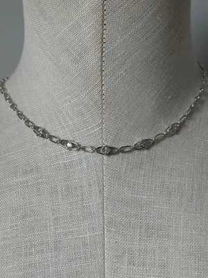 Kendra Scott Belle Cubic Zirconia Link Necklace Squares - Silver New thumbnail 3