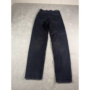 American Eagle Super High Rise Baggy Straight Jeans Womens 2 Long Denim Black thumbnail 7