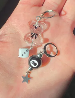 Handmade y2k retro kawaii funky style dangle earrings  thumbnail 4