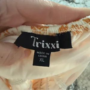 Trixxi Orange Cream Smocked Midi Dress Size XL thumbnail 5