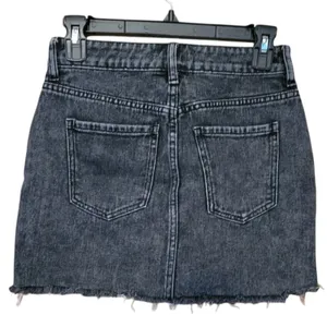 PacSun Black Denim Mini Skirt Punk Emo Goth Rocker Biker Y2K 90s Festival Sz‎ 23 thumbnail 2