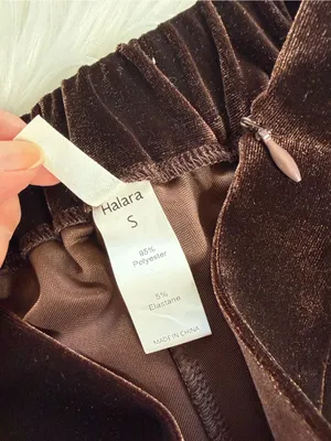 Halara Brown Velvet High Waisted Flare Pants NWOT XL thumbnail 3