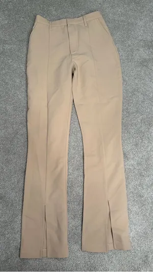 Abercrombie & Fitch The Skinny Ultra High Rise Tan Split Hem Pants 27 4 Beige thumbnail 1