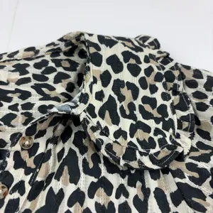 Pilcro Anthropologie Blouse Womens XS Beige Leopard Long Sleeve Ruffle Top thumbnail 6