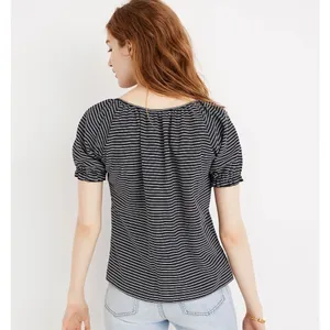 Madwell Texture and Thread peasant top in stripe thumbnail 3