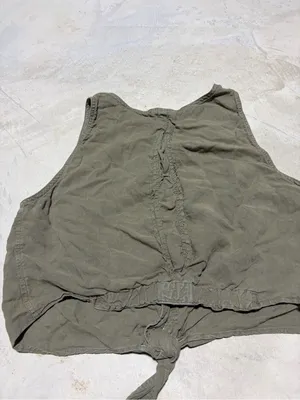 Free people Sleeveless Olive Tie-Front Button Crop Top large thumbnail 10