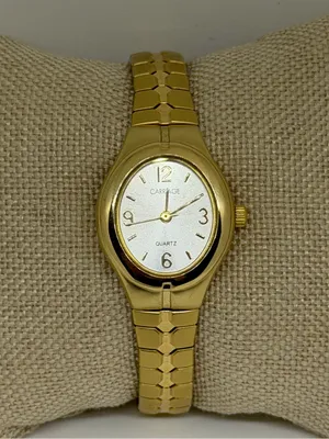 Vintage Carriage by Timex Gold Tone Stretch Bracelet Watch Quartz C6A251 thumbnail 2