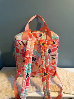 Vera Bradley Paradise Bright Coral Cooler Tote Backpack thumbnail 4