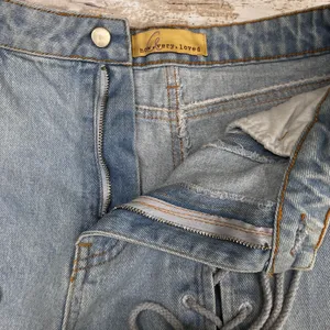 Lace Up Denim Micro Shorts S Light Wash Blue Frayed Boho Festival Daisy‎ Dukes thumbnail 7