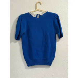 Vtg Crystal Sportswear Scottie Dog Crocheted Collar- Ramie And Cotton Blend S thumbnail 2