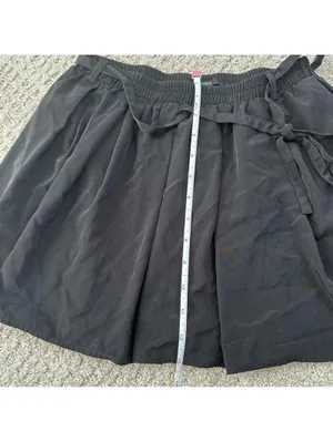 Forever 21 Bow Elastic Waist Mini Skort Skirt BLACK XS thumbnail 2