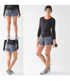 Lululemon hotty hot 4” running short fall net white black thumbnail 2