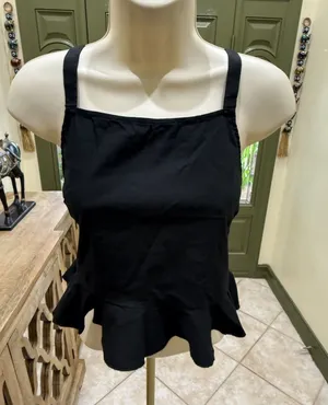 Icon black square neck camisole top size M thumbnail 1