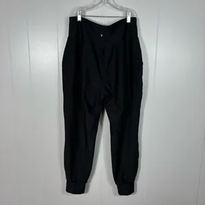 Old Navy Powersoft Go-Dry High Rise Leggings Jogger Pants Black L Pockets Gym thumbnail 5