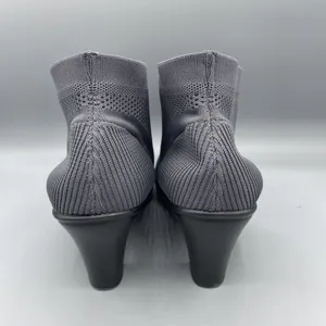 Bernie Mev Doll Womens Heels Boots‎ Gray Sz 9 Stretchy Knit Upper Cushioned thumbnail 3